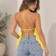 thumbnail image 2 of Blusa Top Mujer Halter Con Tachas Y Caída Asimétrica amarillo Talla Única, 2 of 3