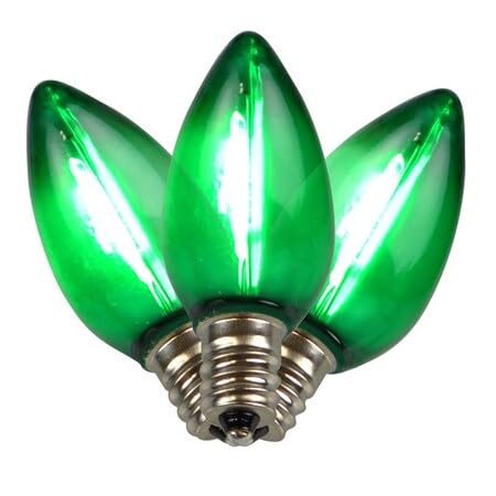 Bombilla Holiday Bright Lights LED C7, verde, 25 unidades