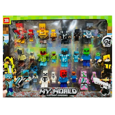 Total E-Commerce - Juguete Set 24 Figuras Armables 8Cm Bloques Myworld Infantil