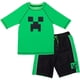 thumbnail image 1 of Conjunto De Natación Para Niños Con Camiseta Térmica Verde Y Negra, 1 of 5