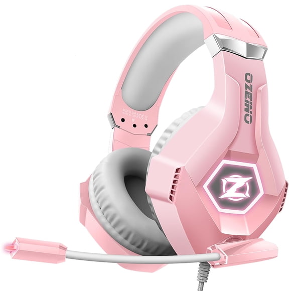 Auriculares para juegos Ozeino para PC, PS4, PS5, Xbox con sonido 7.1 Pink