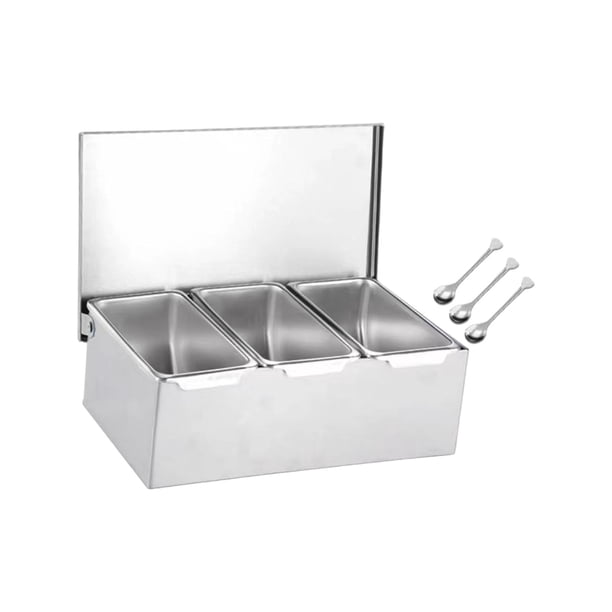 Caja Organizadora De Condimentos, Botes De Especias Desmontables Con Tapa, Tarro De Condimentos Para Barra, 3 Rejillas