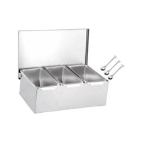 Bothyi - Caja Organizadora De Condimentos, Botes De Especias Desmontables Con Tapa, Tarro De Condimentos Para Barra, 3 Rejillas