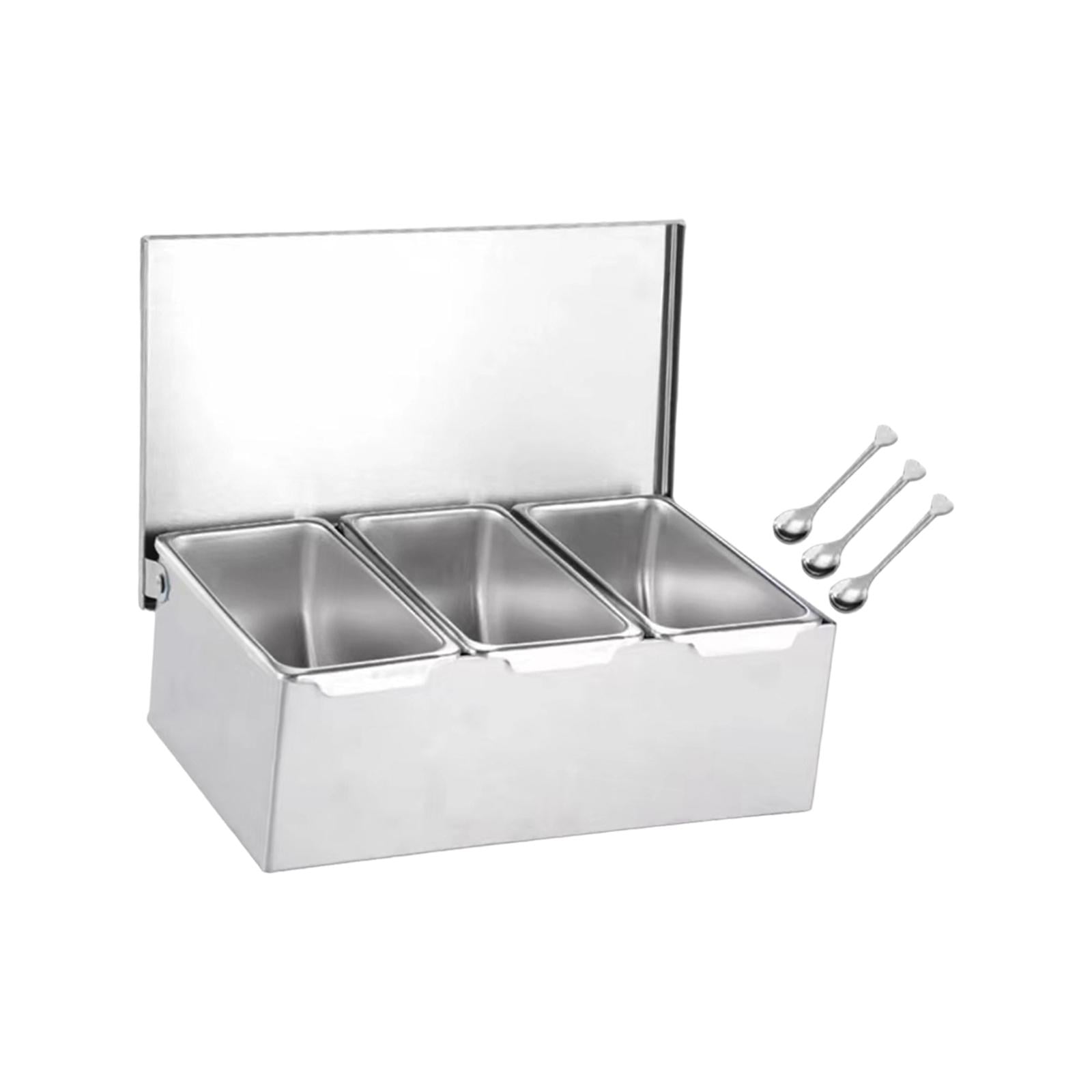 Bothyi - Caja Organizadora De Condimentos, Botes De Especias Desmontables Con Tapa, Tarro De Condimentos Para Barra, 3 Rejillas