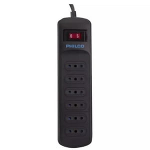 Philco - Alargador Extension 6 Entradas Con Switch 918J Negro