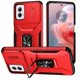 thumbnail image 1 of Funda Armada para Motorola Moto G Power 2024 con Tapa Deslizante y Soporte Magnético Giratorio Rojo, 1 of 5