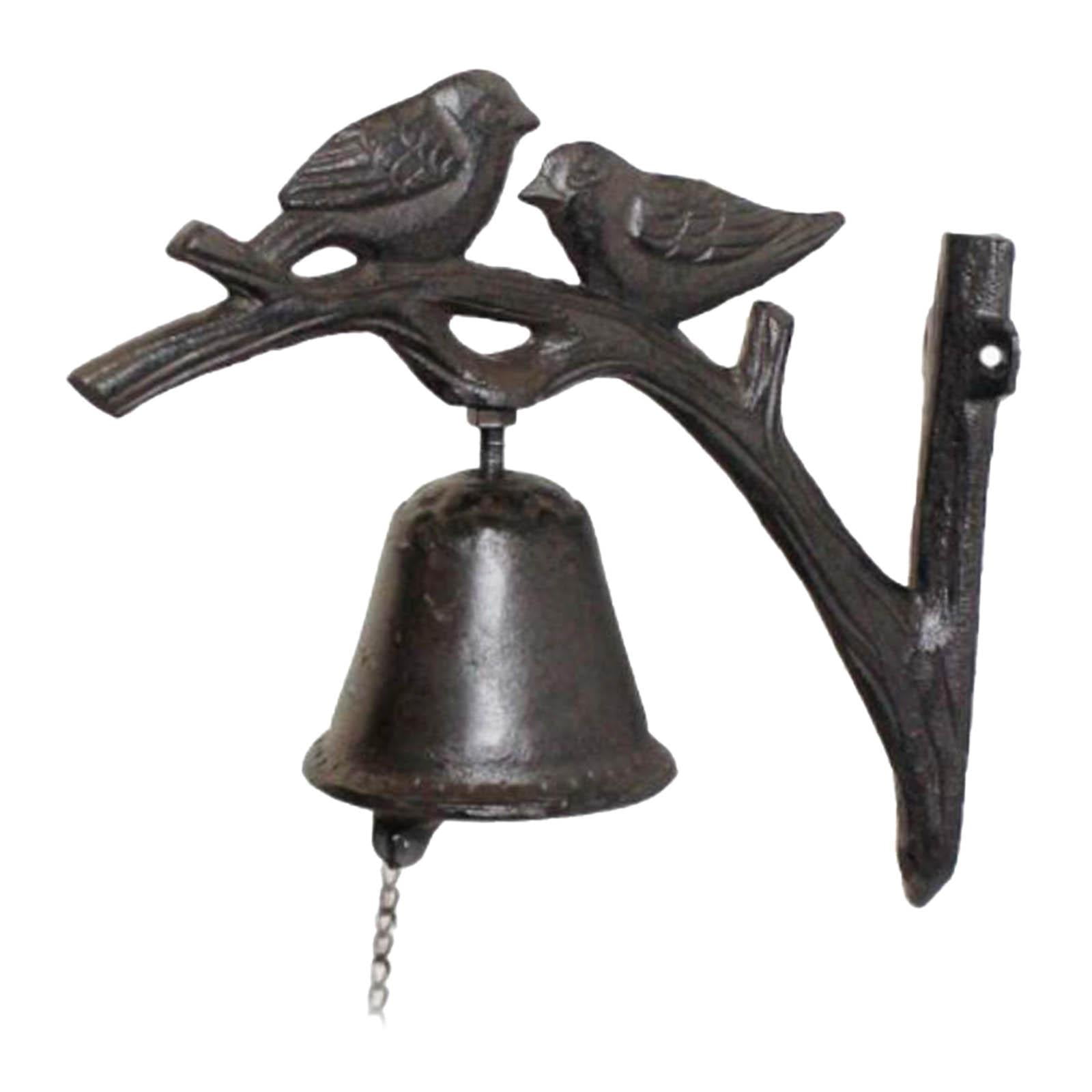 Magideal - Timbre Fundido Montado En La Pared Timbre De Puerta Colgante, Campana Decorativa Rústica Campana De Sacudida Vintage Campana De Mano Campana De Jardín