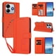 thumbnail image 2 of Funda Cartera Trébol para Xiaomi Redmi Note 14 4G con Ranuras Tarjetas y Carga Inalámbrica Naranja, 2 of 6