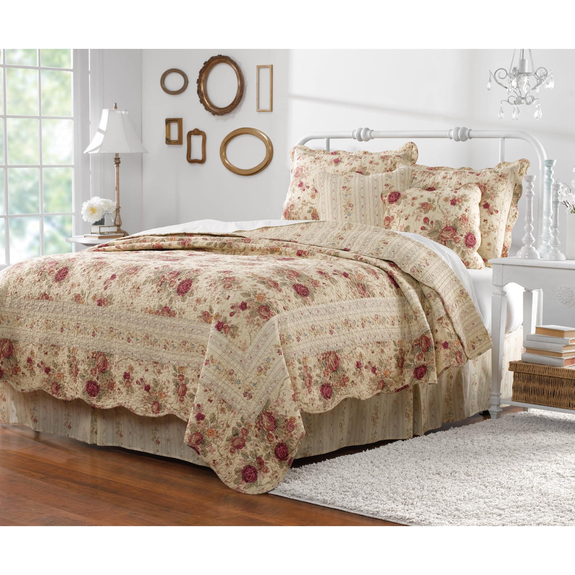 Greenland Home Fashions - Juego De Colcha Greenland Home Antique Rose, 100% Algodón, King/cal King
