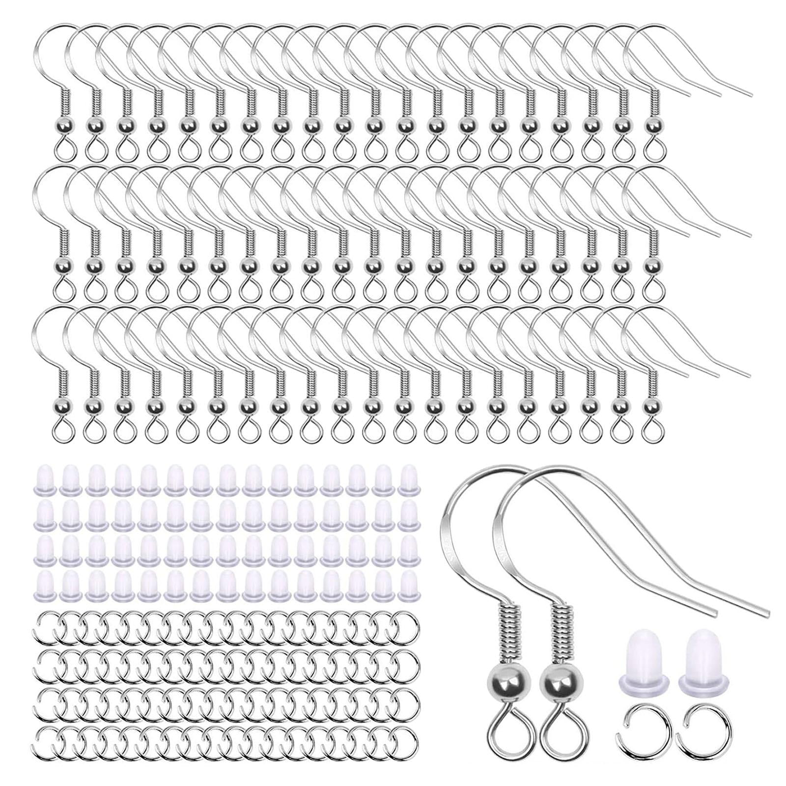 Bothyi - Juego De Fabricación De Pendientes, Anillas Para Saltar, 75 Pares De Cierres De Pendientes, Anzuelo Para Pescar, Manualidades Diy