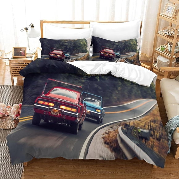 Juego De Funda Nórdica Muscle Car Juego De Ropa De Cama Para Niños Niños Niñas Funda De Edredón Con Diseño De Ramas De Árbol Funda De Edredón Aurace 1 Funda Nórdica Con Fundas De Almohada Do
