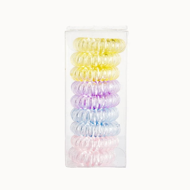 9 Pcs Spiral Hair Ties No Crease, Coil Hair Ties, Phone Cord Hair Ties, Women Ponytail Holder Elastics