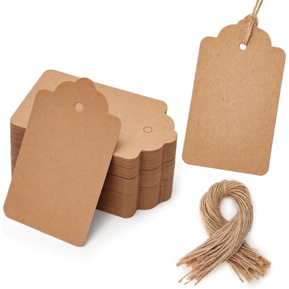 Etiquetas De Regalo De Papel Kraft Para Colgar 4 3 X 7 Cm 100 Unidades