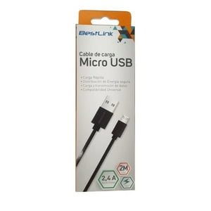 Bestlink - Cable De Carga Micro Usb Negro 2Mts
