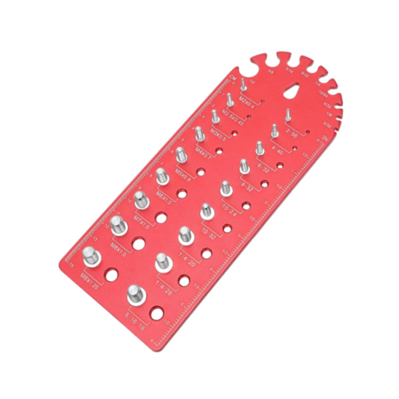 Ioensy - Comprobador De Roscas Para Tuercas Y Pernos Tabla De Tamaños De Tornillos Para Plomeros Identificador De Tornillos Calibre