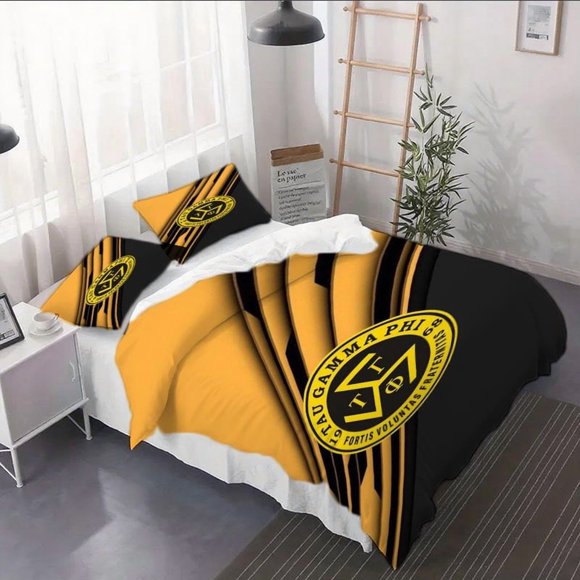 3pcs Tau Gamma Phi Fraternity Duvet Cover Set - 2/3pcs Bedding Set with Printed Pattern Includes Fitted Sheet and Pillowcase - Suitable for Bedroom