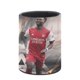thumbnail image 3 of Bukayo Saka-theme Cylinder Pen Holder Pencil Organizer with Flannel Lining PVC Leather Material Cardboard Base for study work 10*8CM, 3 of 6