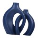 thumbnail image 2 of Florero De Cerámica Hueco Minimalismo Decoración Del Hogar Decorativo Para Manto Fiesta Oficina Azul, 2 of 5