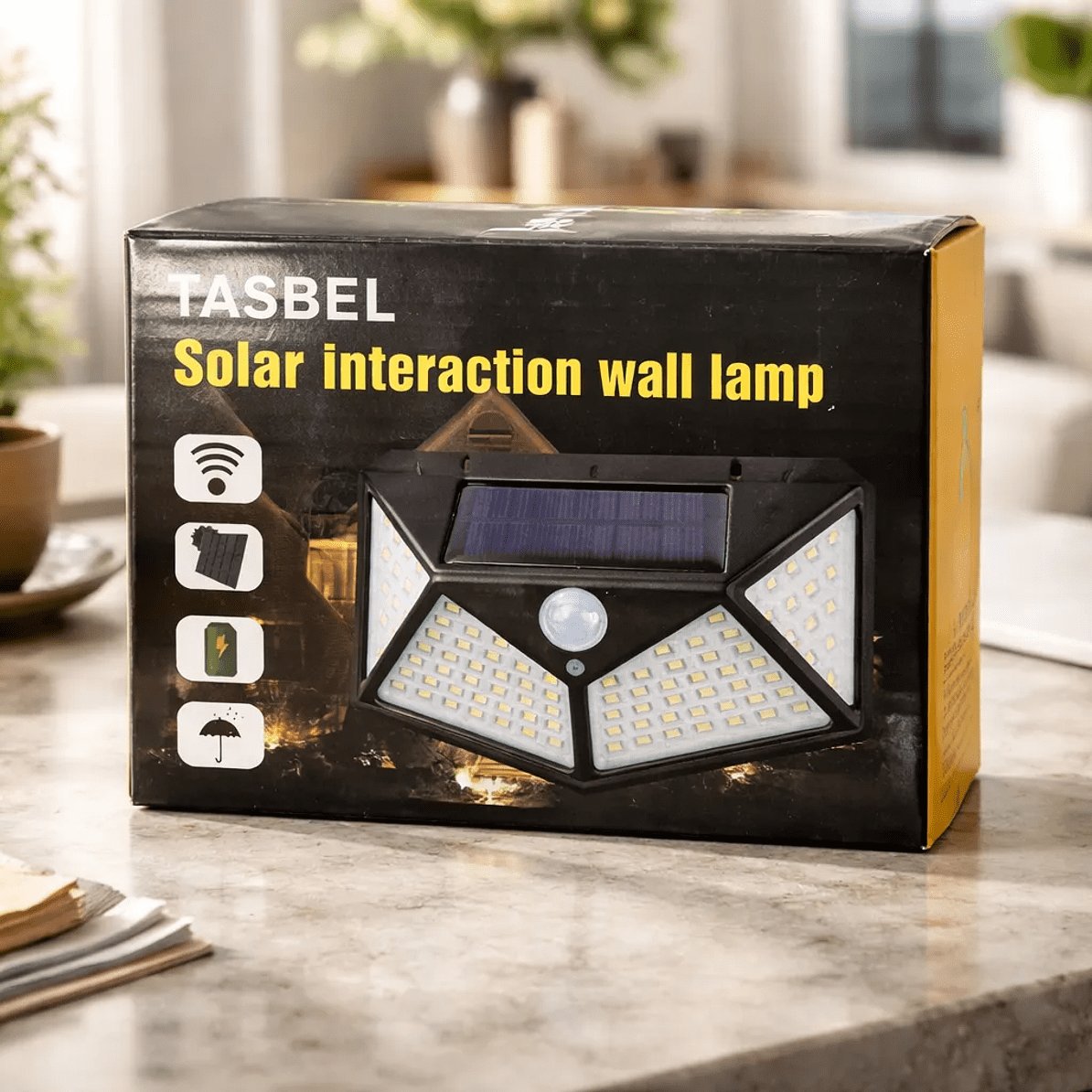 Foco Solar De 100 Leds Con Sensor De Movimiento Tasbel