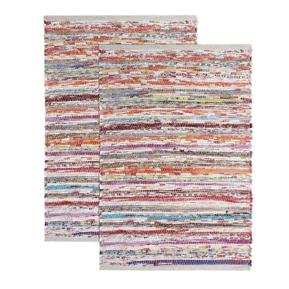 Juego de 2 alfombras multicolores COTTON CRAFT 51 × 81 cm
