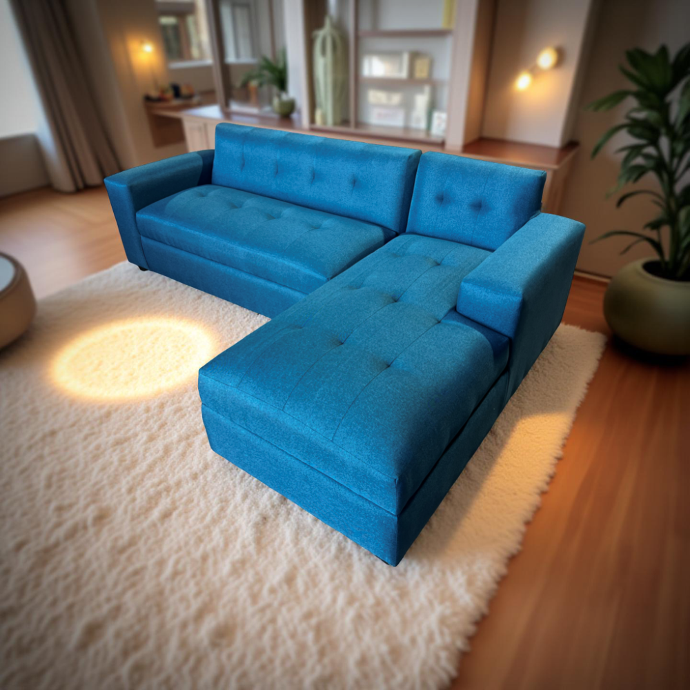 Muebles New - Seccional Milan Derecho Azul Indigo Lino