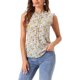 thumbnail image 1 of INSPIRE CHIC Blusa sin mangas para mujer con volantes de oficina de negocios de los años 50 vintage floral XS Beige Púrpura-Floral, 1 of 5