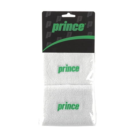 Muñequera Prince Logo Blanca/Verde X2 Tenis Padel