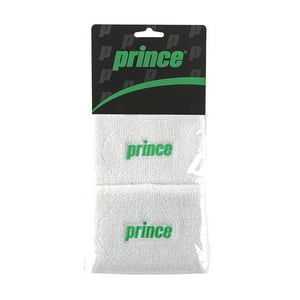 Muñequera Prince Logo Blanca/Verde X2 Tenis Padel