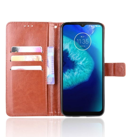 Funda tipo libro para Motorola MOTO G8 Power Lite, cartera todo‑en‑uno, funda multifuncional con tarjetero y correa de muñeca desmontable