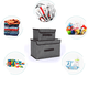 thumbnail image 4 of Juego de 2 cajas de almacenamiento grandes con tapas y asas, contenedores organizadores plegables para ropa de cama, cestas, cubos con divisor extraíble para el hogar, dormitorio, armario, oficina., 4 of 8
