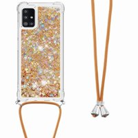 Funda Foxdock Para Samsung Galaxy A71 5G Con Cuerda Ajustable, Brillo Líquido, Protección Antigolpes Y Lente – Ideal Para Regalo