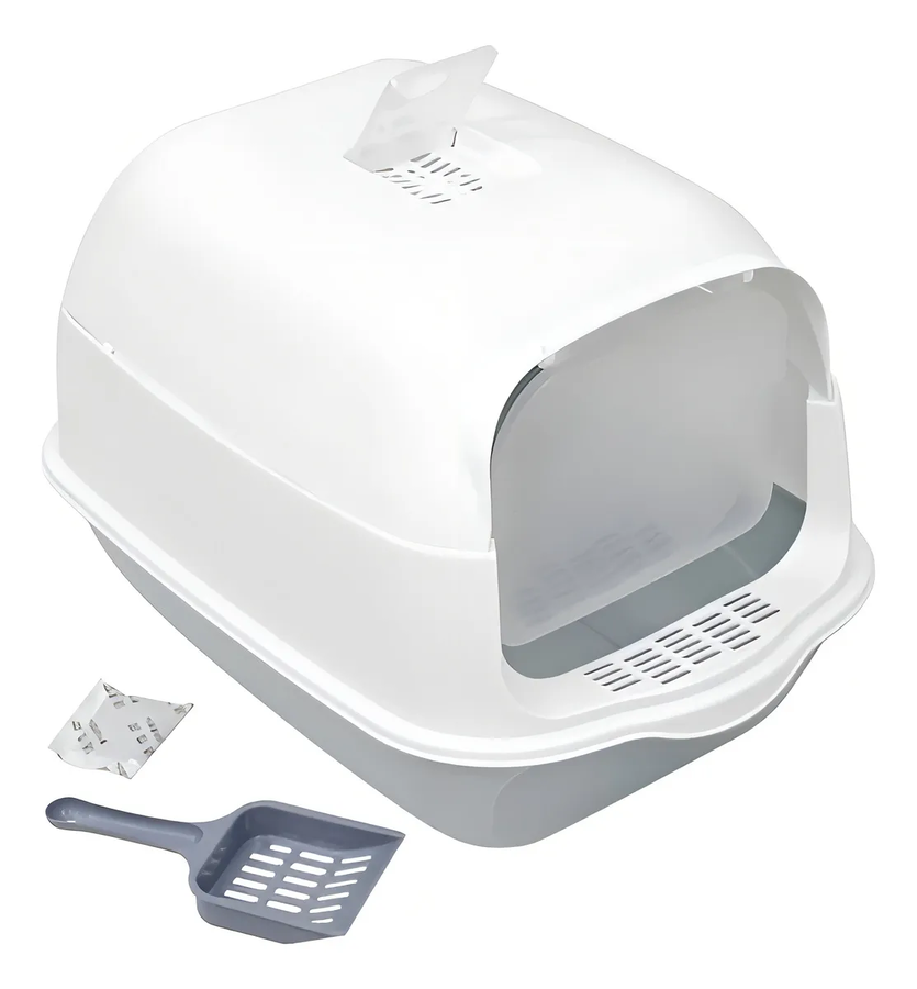 Genérico - Arenero Gato Cerrado Filtro Anti Olor Puerta Abatible Pala Color Rosa