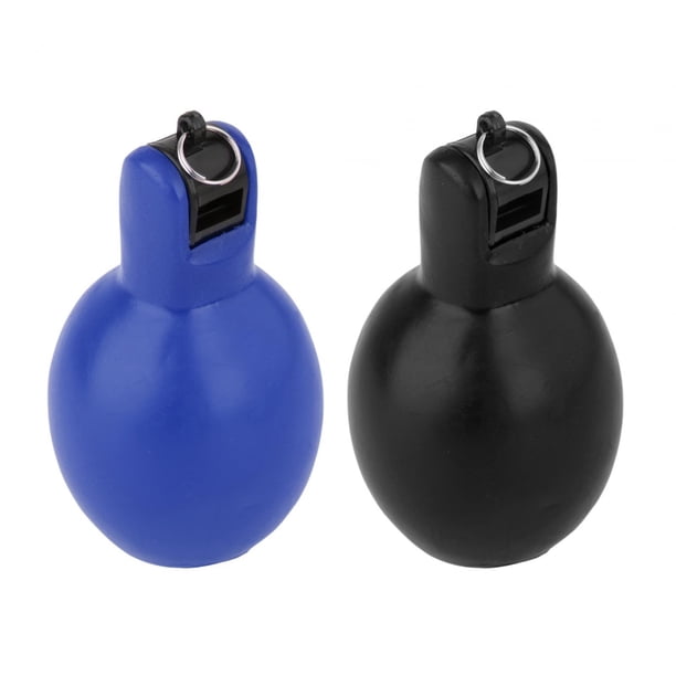 2 Piezas Silbatos para Apretar a Mano Silbato para Entrenadores Silbato Deportivo de PVC Suave y Fuerte Silbato de Entrenador para Árbitros Escolares Negro y azul