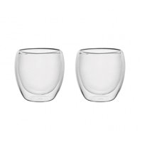 Set 2 Pzs Tazas Doble Pared 80Ml Vidrio Borosilicato Lugano