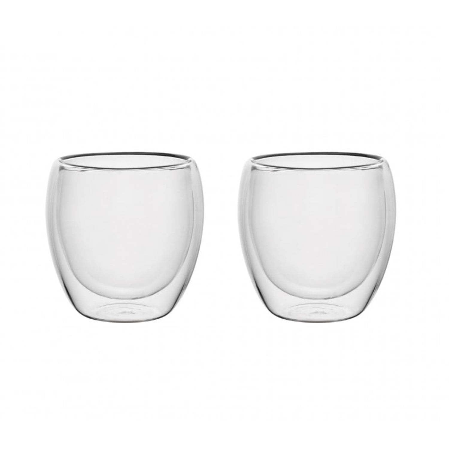 Set 2 Pzs Tazas Doble Pared 80ml Vidrio Borosilicato Lugano