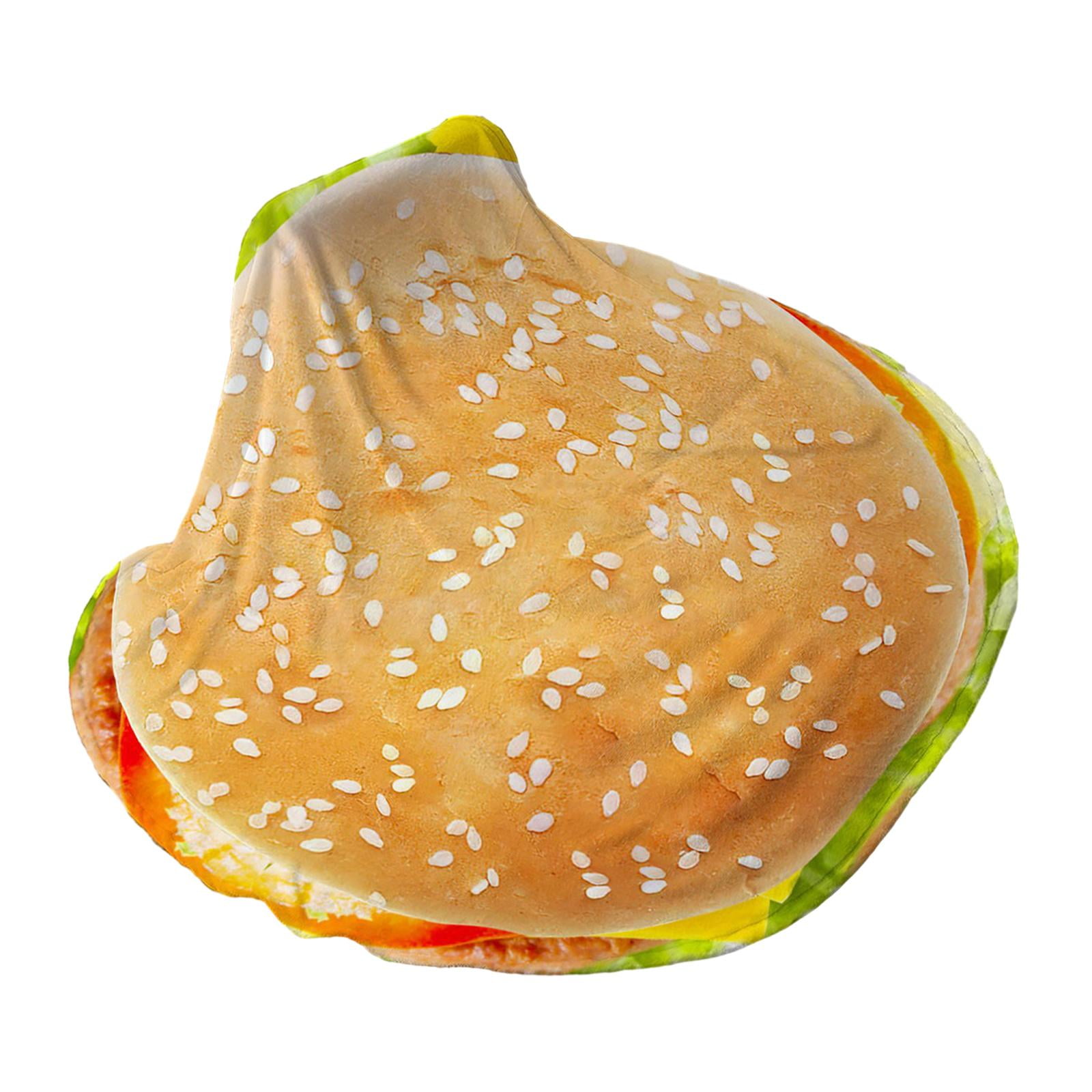 Magideal - Manta De Franela, Manta De Hamburguesa Redonda Para Niños Adultos, Manta Suave Y Divertida Para Navidad, Cumpleaños, Chales De Oficina, Siesta De 150cm
