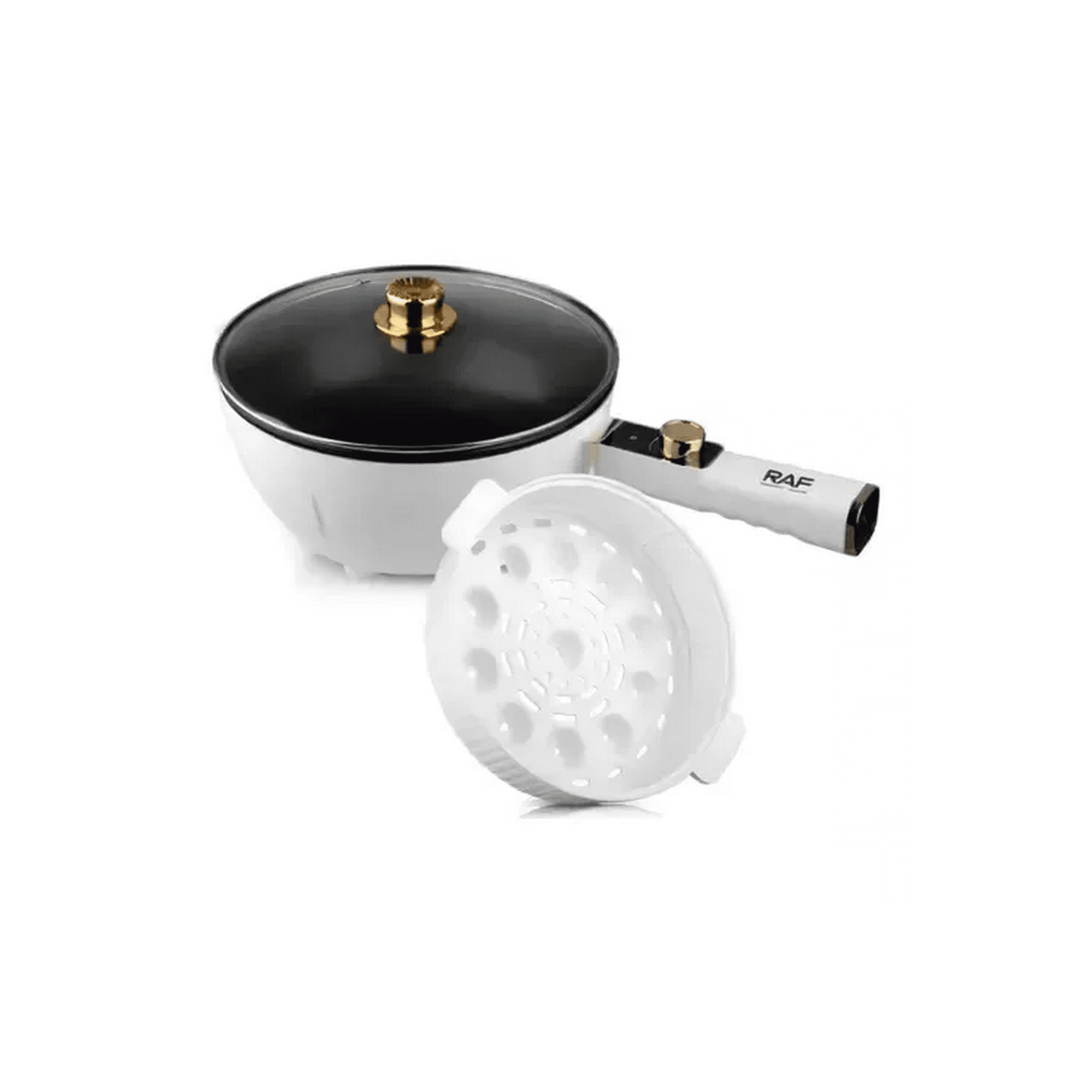 Genérico - Vaporera Olla Multifuncional Eléctrica Antiadherente, Color Blanco