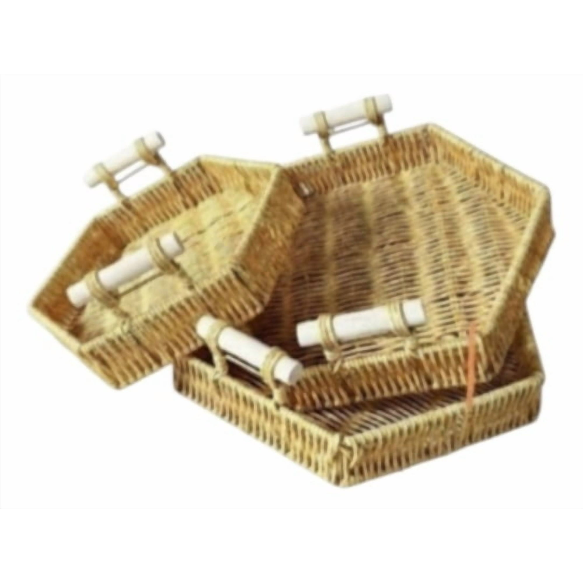 Genérico - Set 3 Canastos Decorativos Cestas Apilables Naturales Jhn