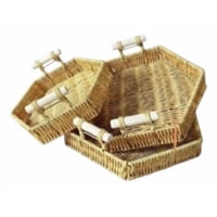 Genérico - Set 3 Canastos Decorativos Cestas Apilables Naturales Jhn