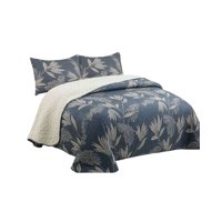 Feiya - Cubrecama Quilt Con Sherpa 2 Plaza 230 Cm X 250 Cm