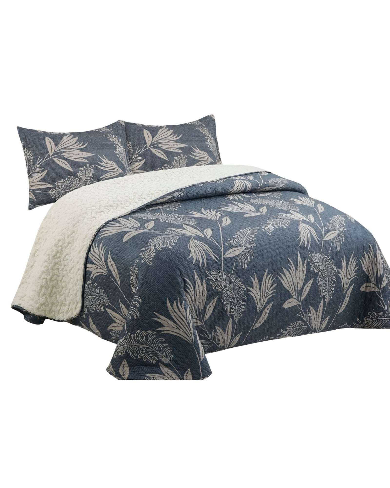 Feiya - Cubrecama Quilt Con Sherpa 2 Plaza 230 Cm X 250 Cm