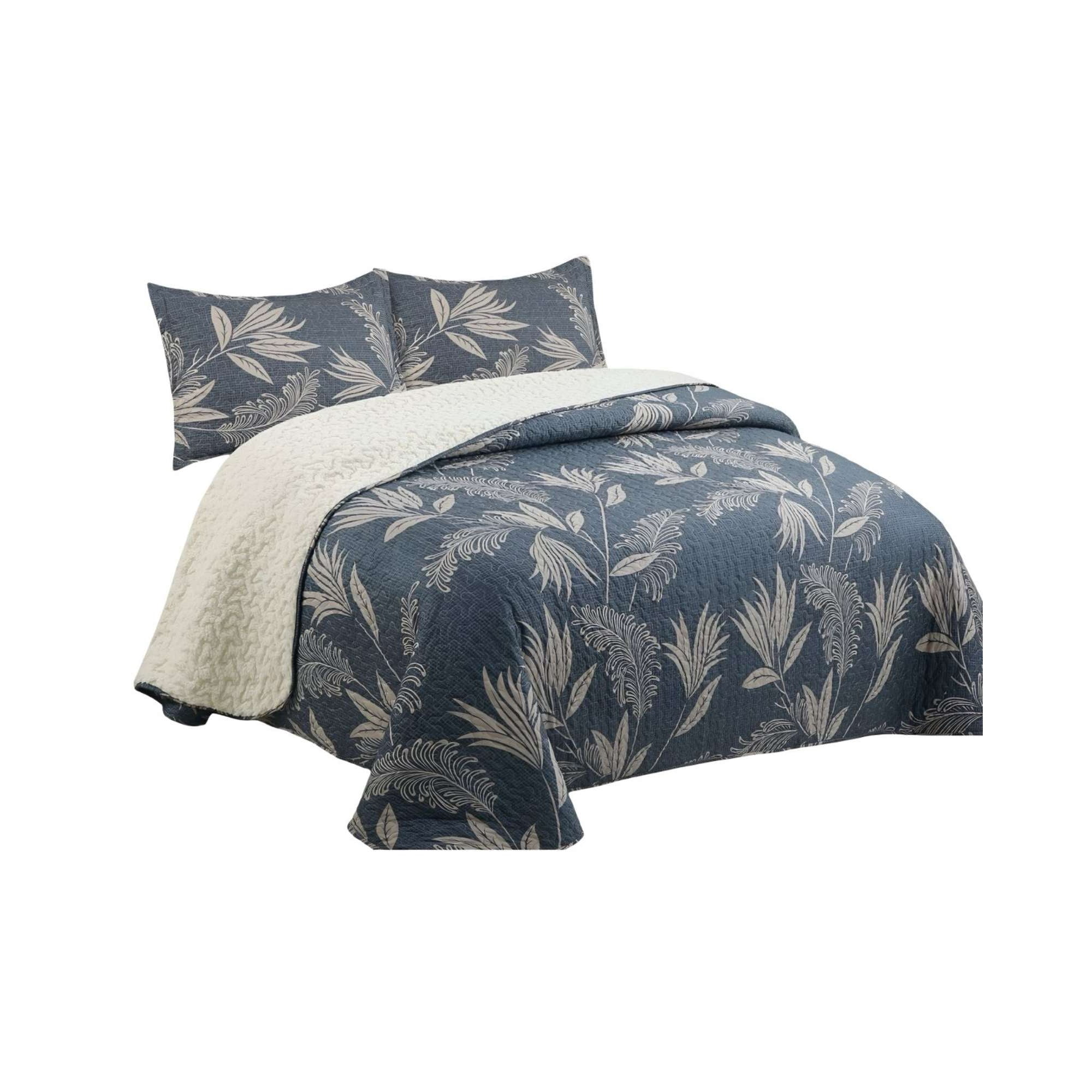 Feiya - Quilt Con Sherpa 2 Plaza Gris J8