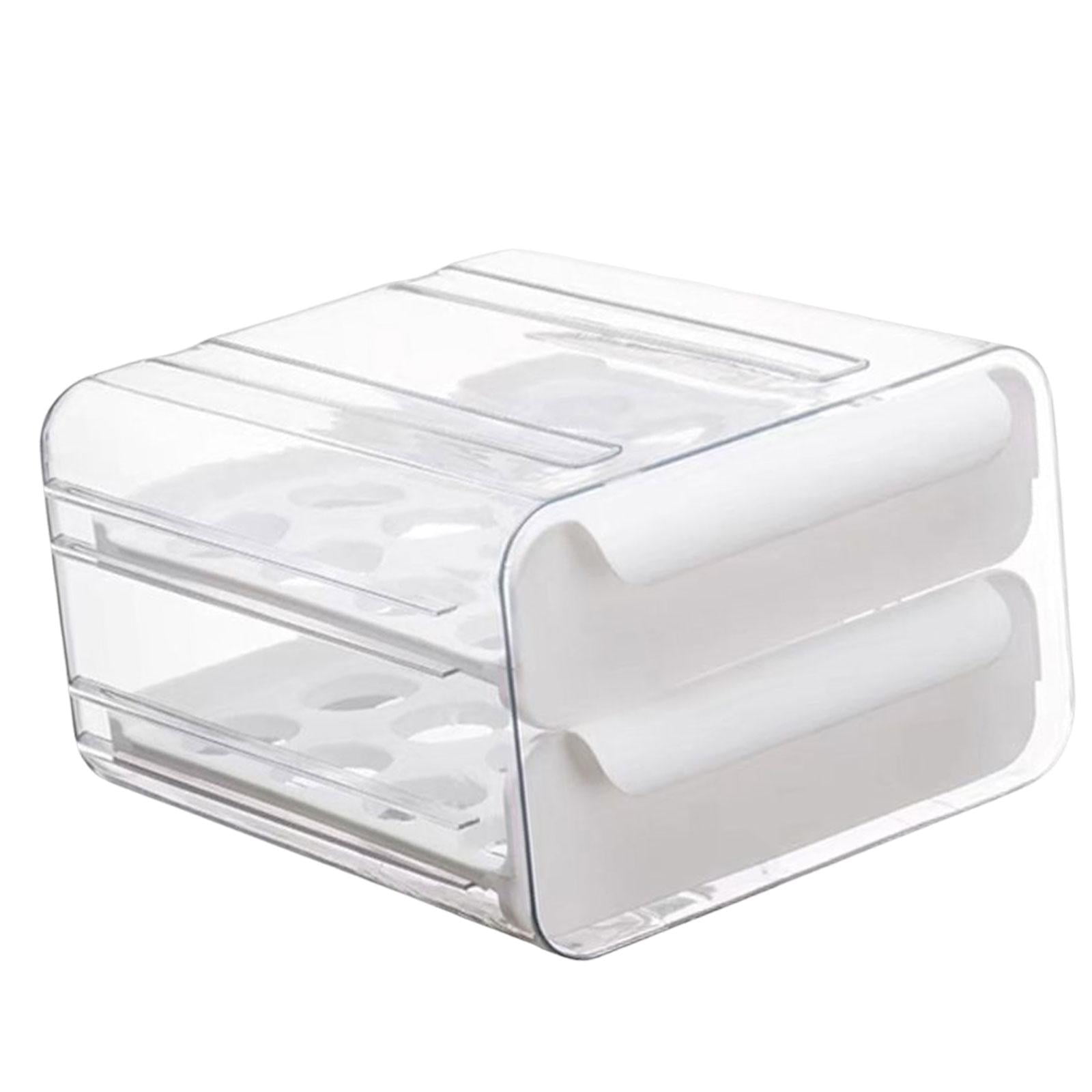 Magideal - Caja De Almacenamiento De Huevos Bandeja De Huevos Almacenamiento De Huevos Tipo De Cajón Apilable Contenedor De Almacenamiento De Huevos Transparente Blanco