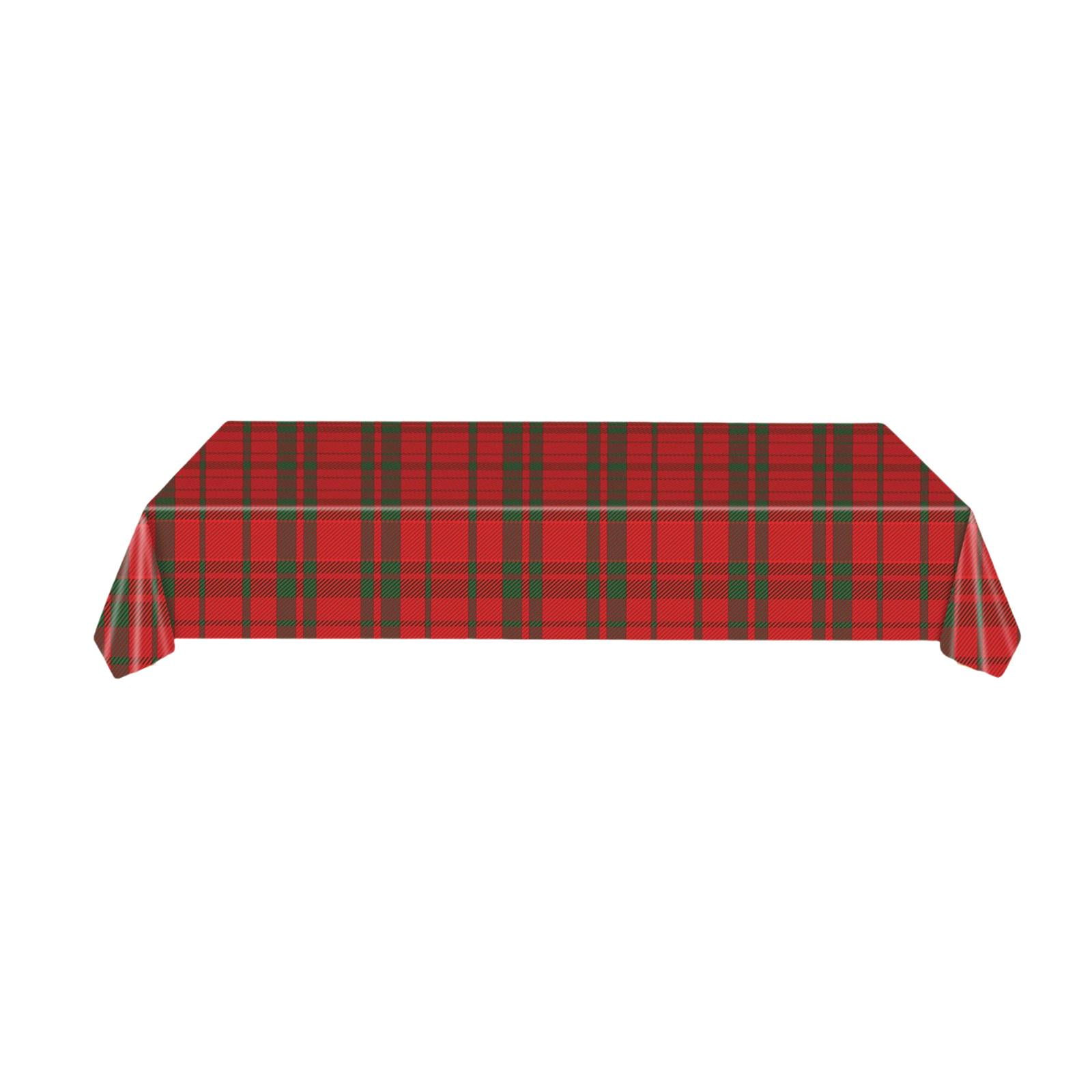 Magideal - Mantel Desechable Navideño Impermeable Para Mesa Rectangular, Protector De Mesa A Cuadros Grande, 1 Unidad 1 Pieza De Cuadros Grandes