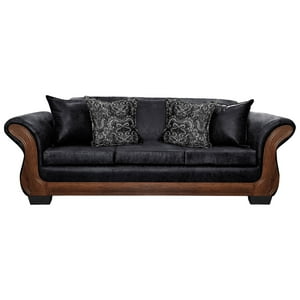 América Decora - Sofá Con Resorte Estructural 4 Personas Finis Envejecido Negro X