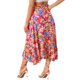 thumbnail image 3 of INSPIRE CHIC Falda de Mujer Estampado Floral Tropical Volante Lazo Nudo Dividido Playa Hawaiana Envoltura Falda Rosa Fucsia M, 3 of 6