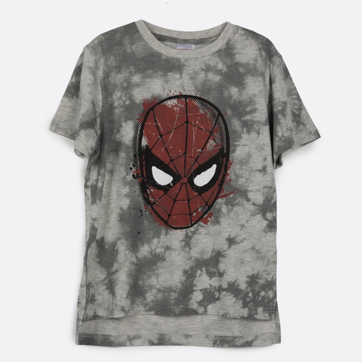 Polera Manga Corta Niño Tie Dye Spiderman Gris Marvel
