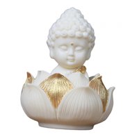 Bothyi - Estatua De Buda Tallada En Madera, Adorno De Escritorio Hecho A Mano Para Estante De Sala De Yoga