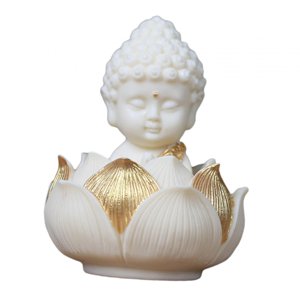 Bothyi - Estatua De Buda Tallada En Madera, Adorno De Escritorio Hecho A Mano Para Estante De Sala De Yoga