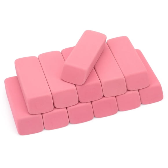 Goma de borrar Tamaki rosa - paquete de 12, tamaño grande
